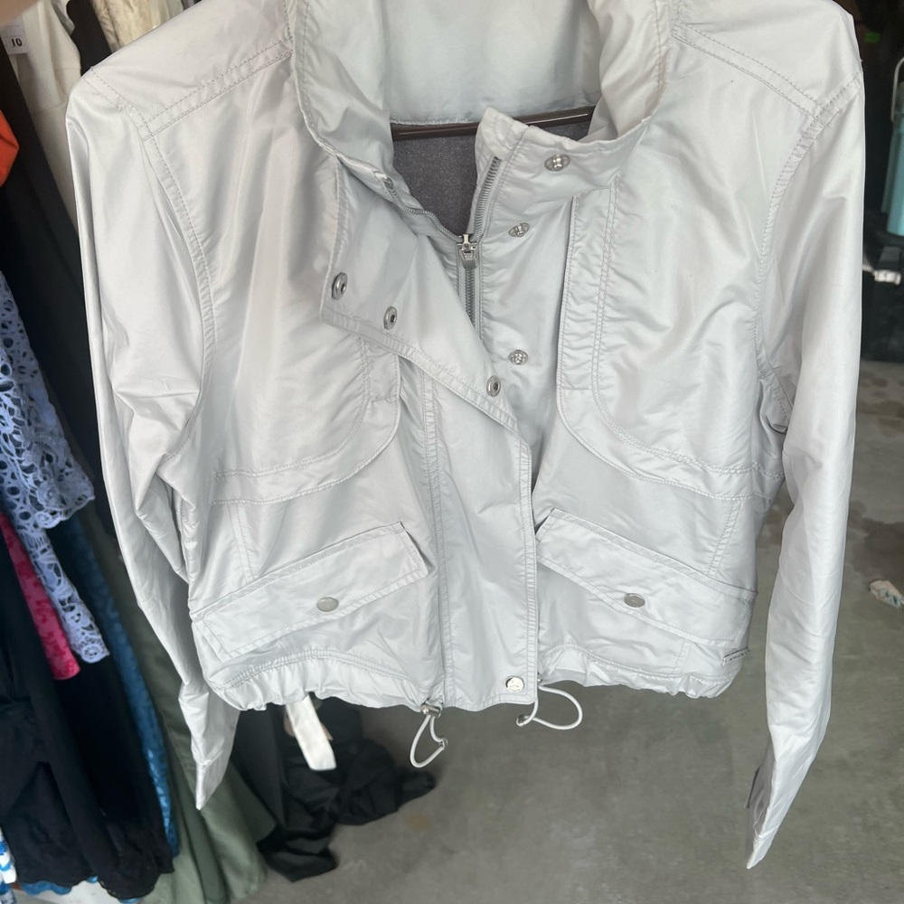 Athleta Silver Utility Jacket with Cinched Waist